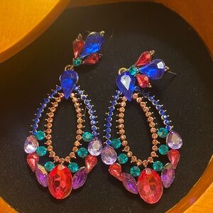 Colorful Gemstone Drop Earrings
